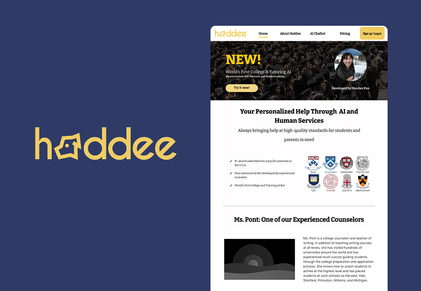 Haddee Website Re-Design
