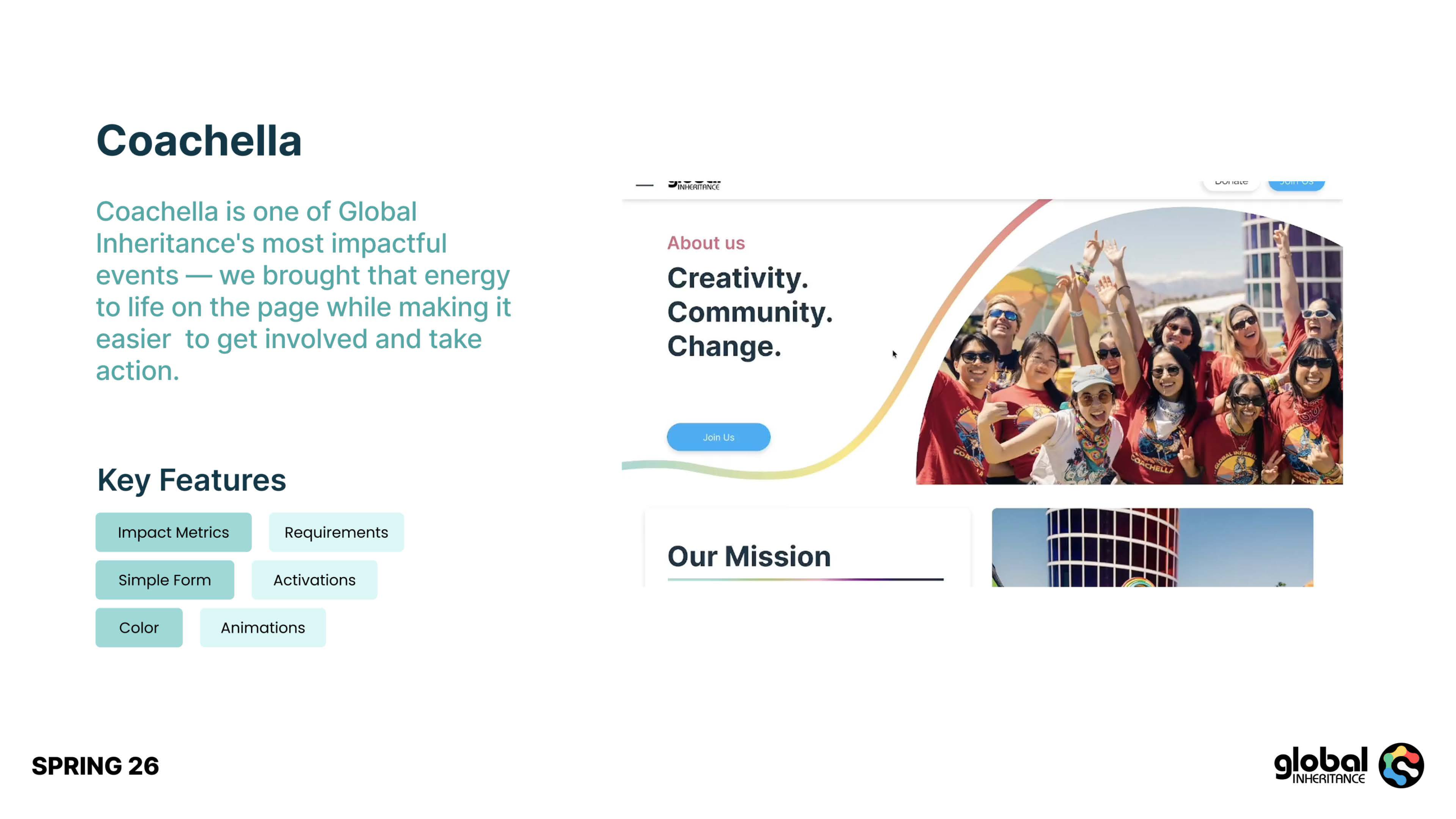 Global Inheritance brand and website re-design presentation, slide 36